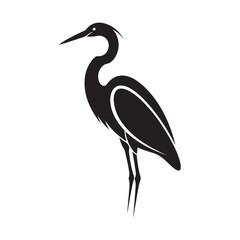 Obraz premium Heron bird vector silhouette. Minimalist graphic design ideal for logos, branding, and nature-themed illustrations reflecting elegance and grace