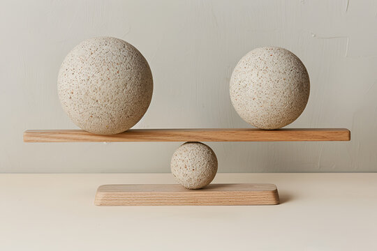 Two spheres in balance representing connection and equality