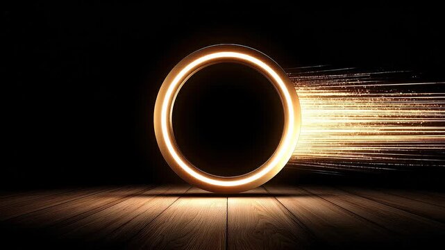 Seamless loop digital currency flow animation, high speed transaction ring with glowing energy.