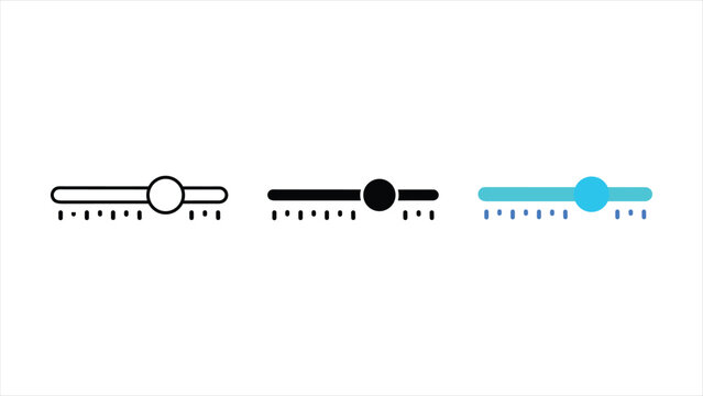 Slider control icon set outline solid and color vector range selector for web app ui