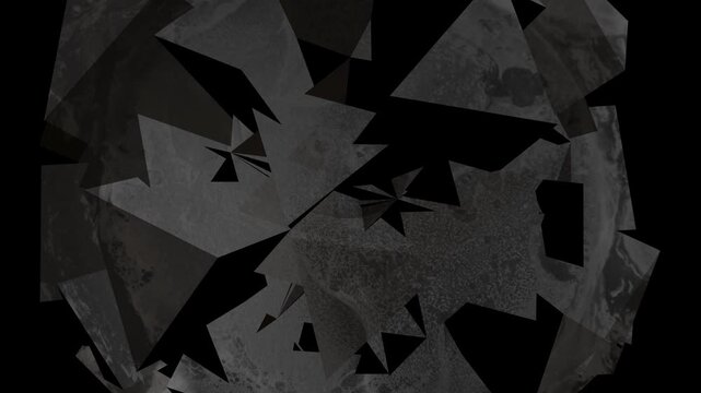抽象的モノトーン立体メタリック幾何学模様ループモーショングラフィックス背景
