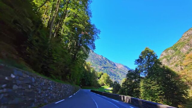 Driving from Heas to the Cirque de Troumouse, a glacial circle located in the center of the Pyrenees chain, in the Hautes-Pyrenees department in France, forming the border with Spain to the south