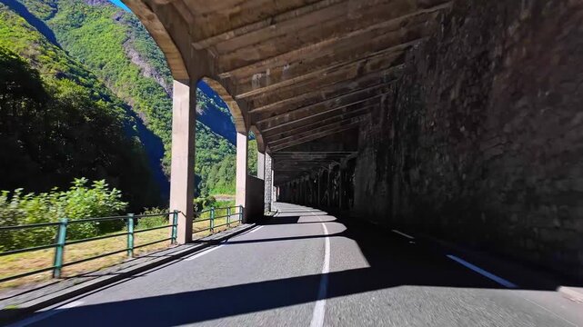 Driving from Heas to the Cirque de Troumouse, a glacial circle located in the center of the Pyrenees chain, in the Hautes-Pyrenees department in France, forming the border with Spain to the south