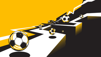 Naklejka premium Football or soccer design for banner, poster, flyer template. The sport concept
