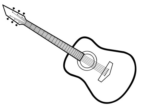 classical guitar musical instrument flat design isolated