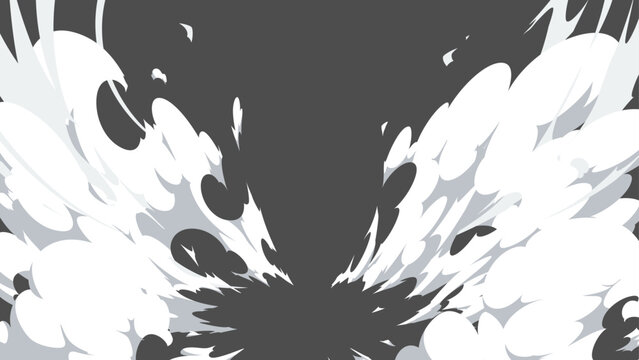 衝撃の煙のエフェクトのイラスト素材_16:9