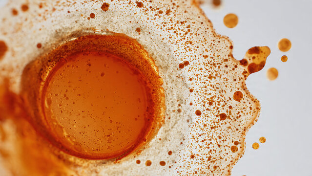 Close‑up of the sample surface during X‑ray data collection &ndash; burnt orange beam spot, sample spinning to improve statistics, zoom‑in dolly shot, isolated on solid white background