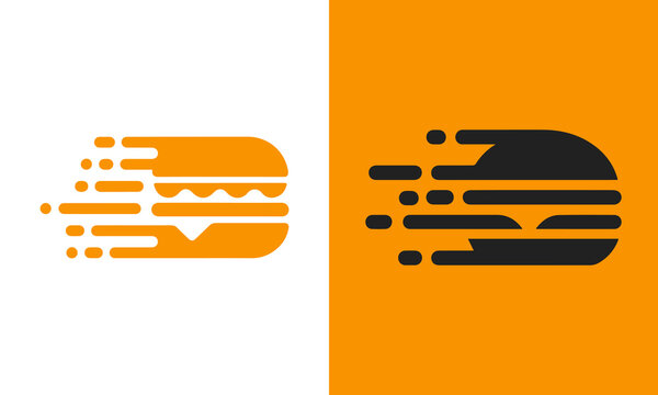 Speedy burger logo icon in orange and black, representing fast food delivery service or quick meal options.