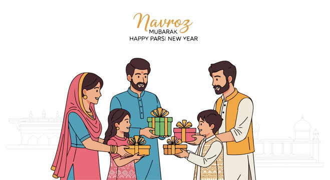 Happy family exchanging gifts on a special traditional holiday occasion