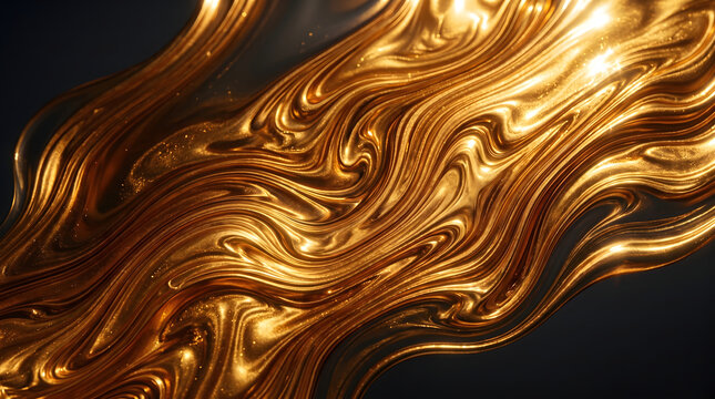 Flowing liquid gold abstract texture