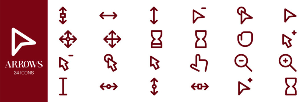 Arrow Icons Set with Directional Pointers Collections, Doodle Style Navigation Symbols. Black Arrow vector .
