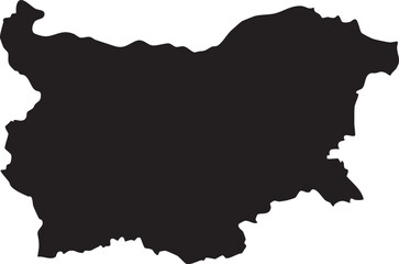 Obraz premium Black silhouette map of Bulgaria a simple vector outline for travel and geography concepts isolated on a white background