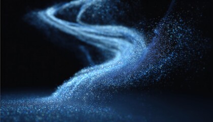 Fototapeta premium Energy Flow And Abstract Magic: A Study On The Rendering Of Blue Particles From Falling Magic Dust Particles.