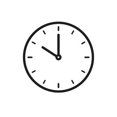 Fototapeta premium Simple Black and White Icon of a Round Analog Clock Showing 10:10, Perfect for Timekeeping, Schedules, and Punctuality-Related Graphics and Web Design Elements.