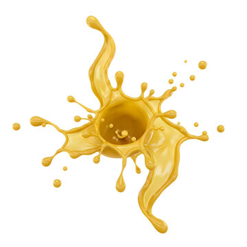 Dynamic golden liquid splash in motion