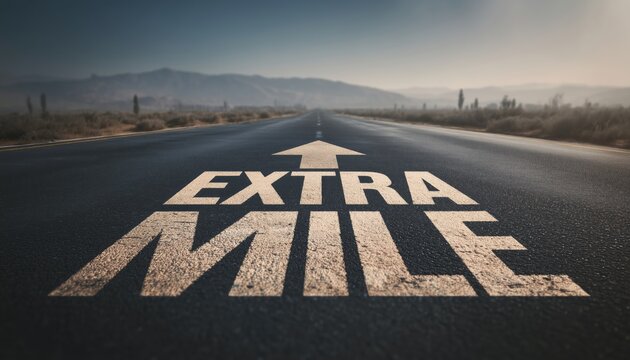 Going The Extra Mile: An Arrow To Success, Symbolizing Improved Efforts And Increased Determination To Achieve Goals Or Missions.