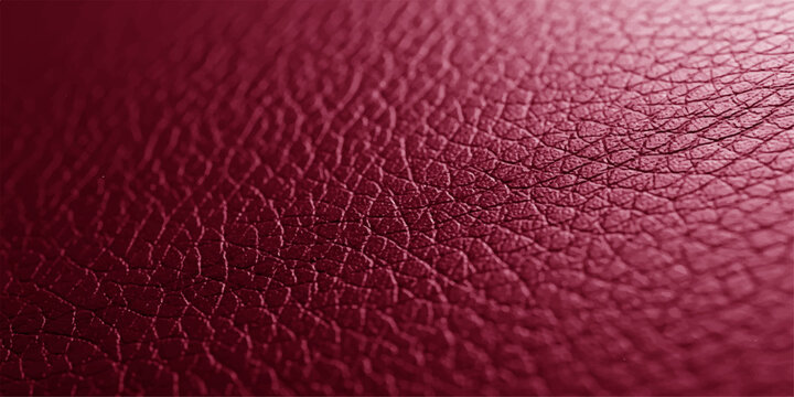 Crimson Leather Texture: A close-up view reveals the rich texture of crimson leather, showcasing its intricate grain and subtle imperfections.