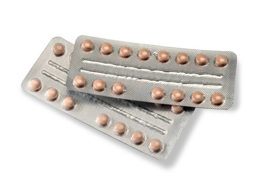Blister packs of pills isolated