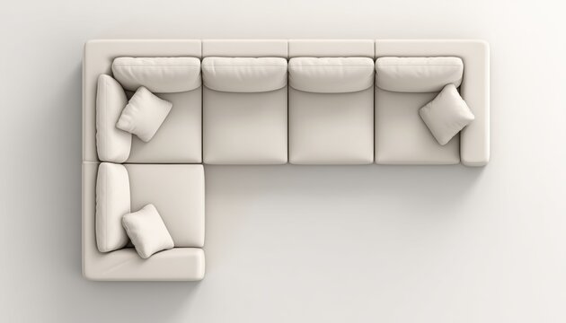 Contemporary White Top View Corner Sofa For A Sleek And Stylish Living Room Setting, Offering A Modern Twist To Your Space.