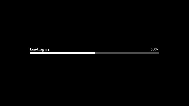 Loading process, please wait 0 to 100%. 4k video. loading bar spinning load wheel.abstract beautiful loading icon , processing ,downloading , glowing ,colorful animation .on black background.