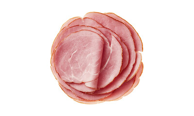 Fototapeta premium sliced smoked ham on white background closeup