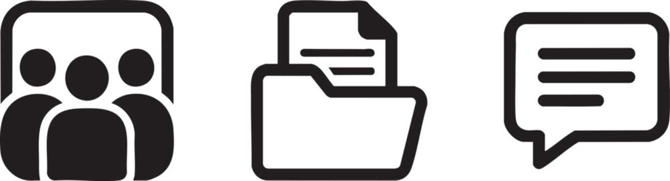 Three workplace office setup icon bundle