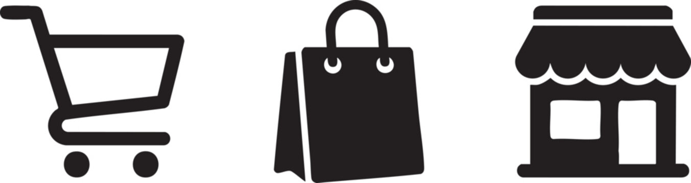 Three shopping ecommerce icon collection pack