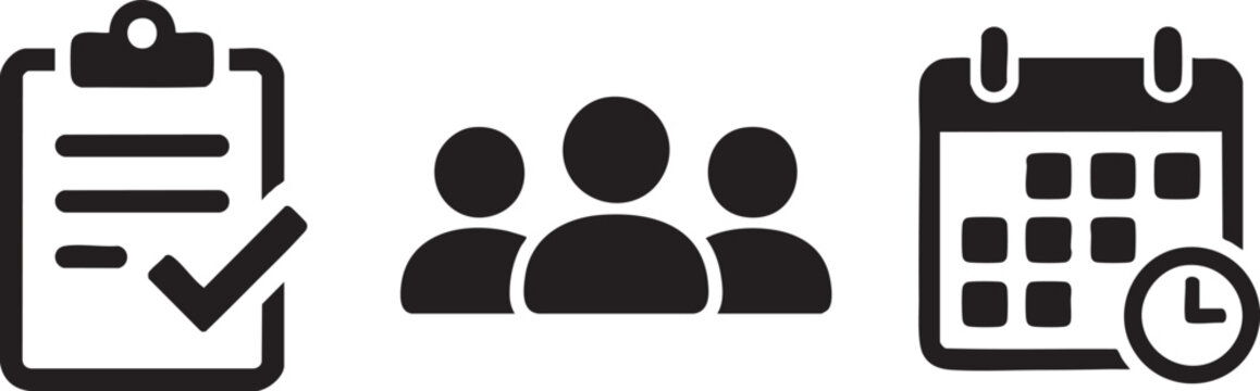 Three work job task icon bundle
