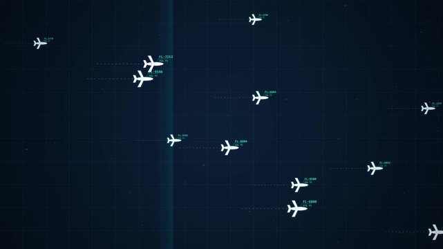 Digital Air Traffic Control Interface Showing Aircraft Movement Tracking