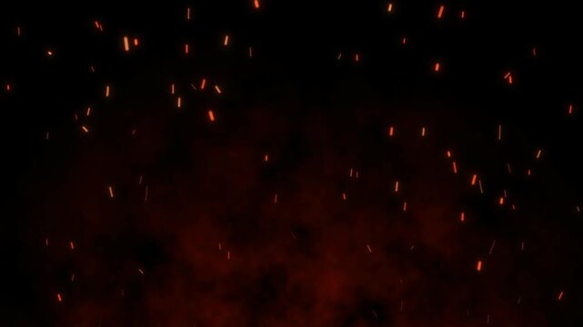 Burning fire sparks realistic smoke overlay effect