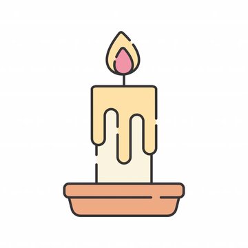 Candle Flat design style icon animation with minimal, smooth transitions, and simple composition.
