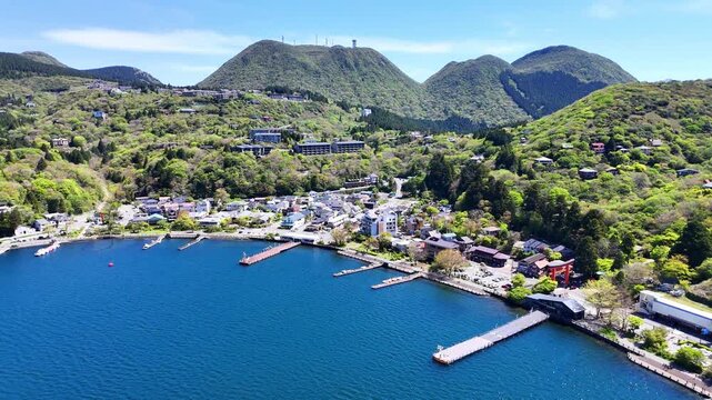 Lake Ashi | Hakone Nature | Blue Water - 4K Aerial Video
