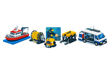 Naklejka premium Marine Technology and Equipment
