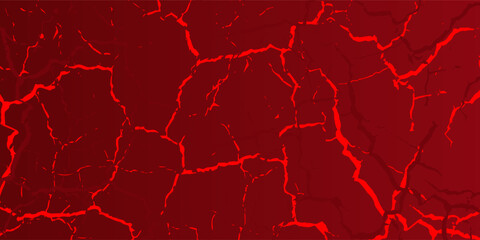 striking red and black cracked texture background, resembling molten lava or fractured earth. The glowing cracks create a dramatic and intense visual effect.eps10 © aba