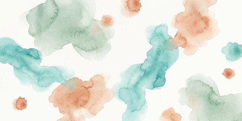 Abstract watercolor splashes in soft peach and teal hues drift across a clean white canvas, creating a serene and organic aesthetic reminiscent of delicate ink washes or natural textures. © Black Art