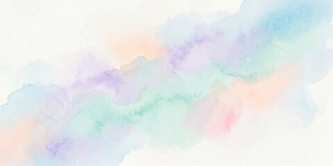 Abstract watercolor wash with soft pastel colors like purple, blue, green, and peach creates a dreamy, ethereal background. © Black Art