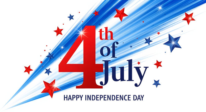 Festive fourth of july celebration with fireworks and stars