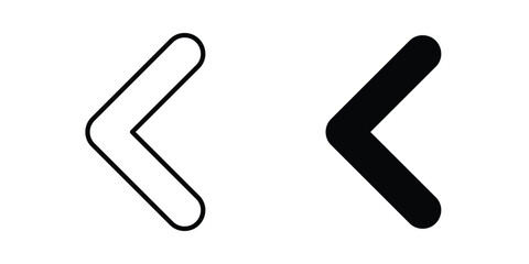 Obraz premium Previous arrow icon pack for web and apps design projects