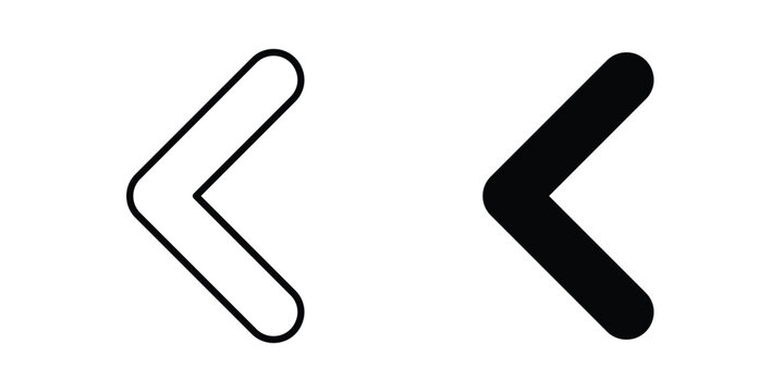 Previous arrow icon pack for web and apps design projects