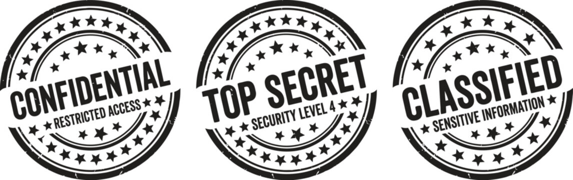 Confidential classified top secret stamps