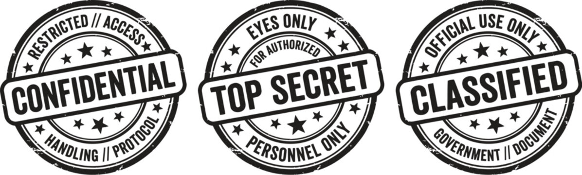 Classified documents official secret stamps