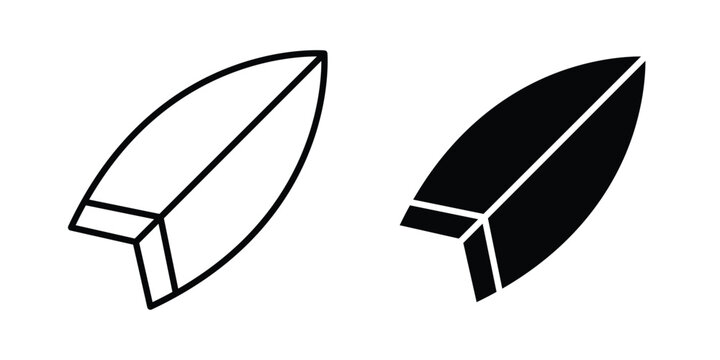 Surf board icon pack for web and apps design projects