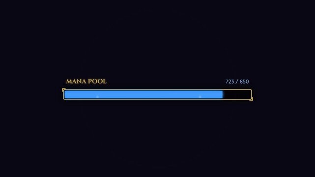 Progress Bar Animation: Loading Progressing and Completion on Dark Background.