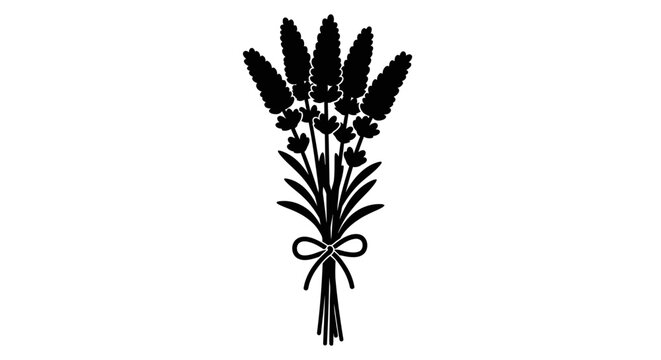 Black wheat sheaf, tied wheat bundle, vector illustration, agricultural symbol, harvest icon