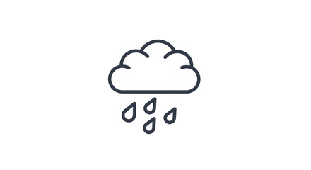 Obraz premium A simple illustration of a rain cloud with droplets falling from it.