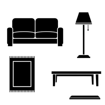 Black silhouette of a sofa.