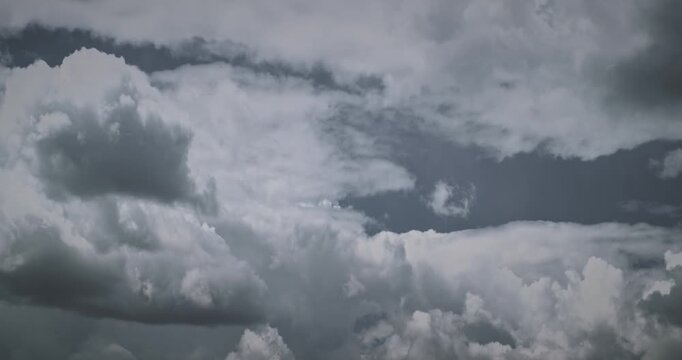 From Dark To Light Sky Natural Background. Rain Heavy Clouds Give Way To White