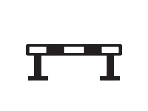 minimalist hurdle track and field obstacle flat design vector illustration