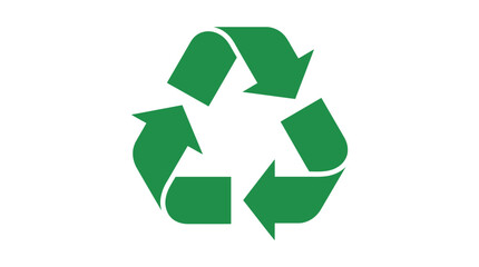 Fototapeta premium Green recycling symbol made of arrows on white background