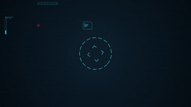 Digital HUD Interface With Animated Weapon Target Sight Overlay
